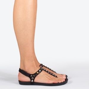 Pedro Garcia
Judith Crystal Studded  T-Strap Thong Sandals sz 39 $630
